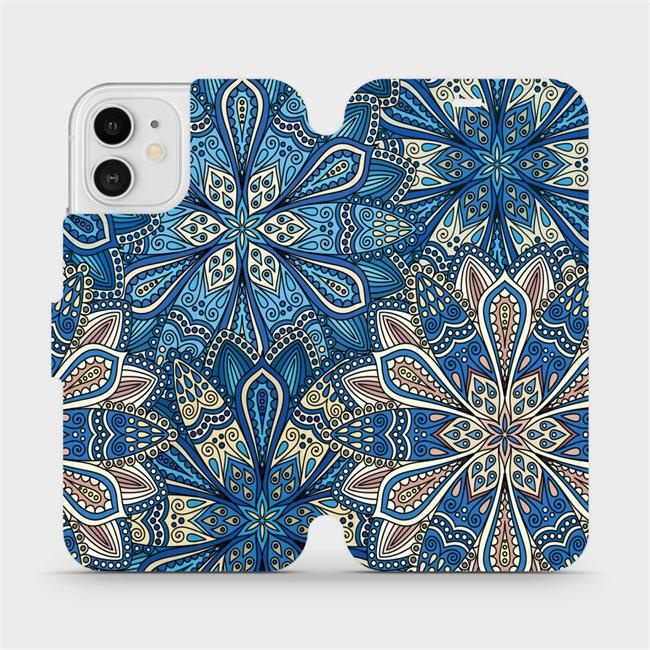 Flipové pouzdro Mobiwear - Apple iPhone 12 - V108P Modré mandala květy