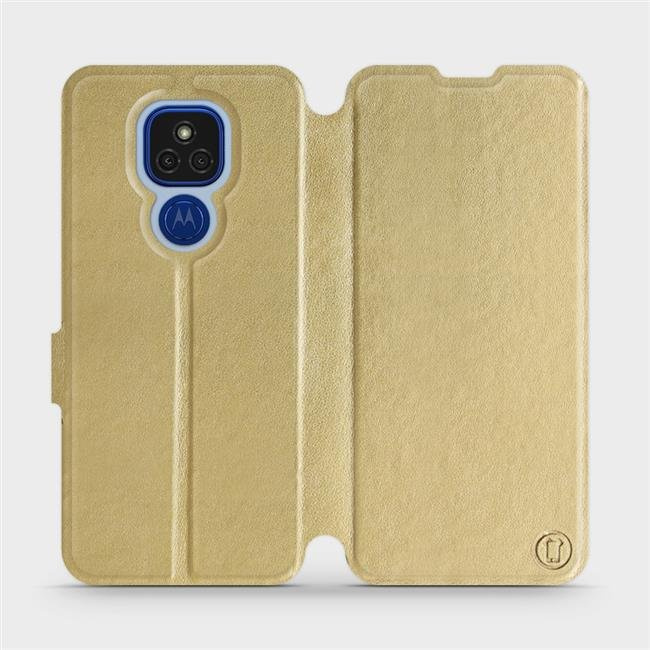 Flipové pouzdro Mobiwear - Motorola Moto E7 Plus - Zlatavé a šedé