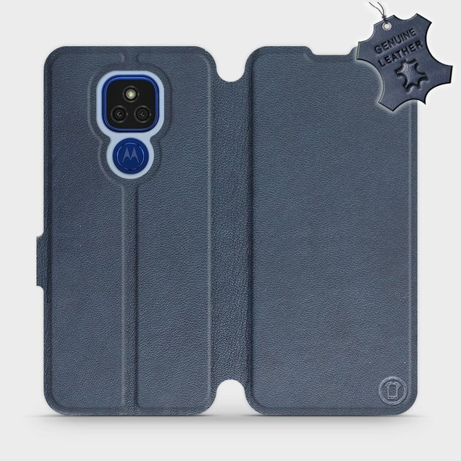 Kožené flip pouzdro Mobiwear - Motorola Moto E7 Plus - Modré