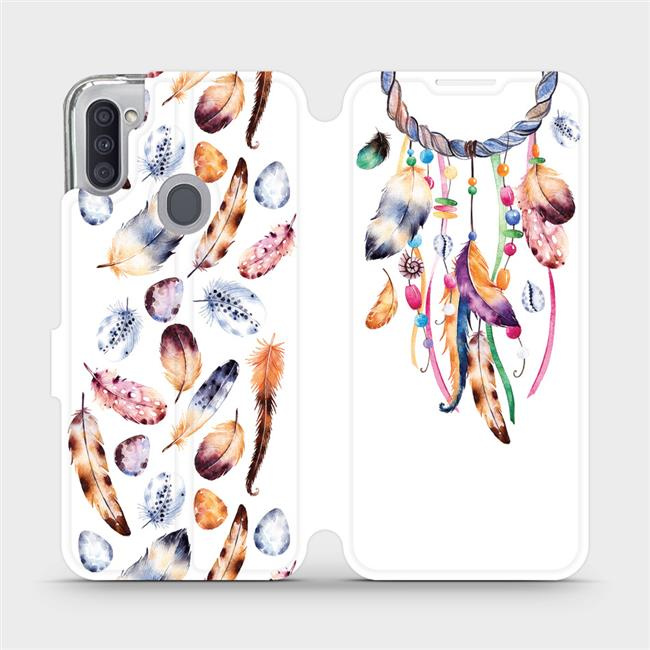 Flipové pouzdro Mobiwear - Samsung Galaxy M11 - M003S Lapač a barevná pírka