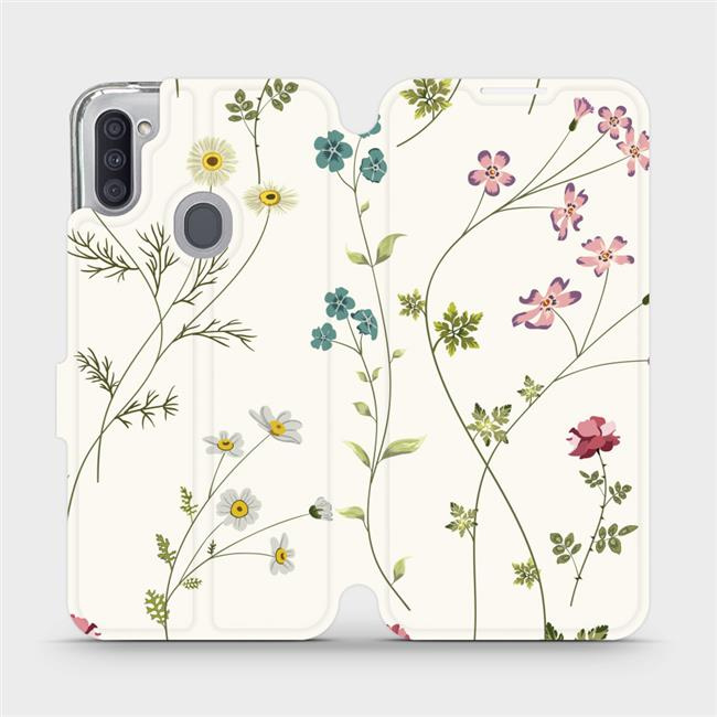 Flipové pouzdro Mobiwear - Samsung Galaxy M11 - MD03S Tenké rostlinky s květy