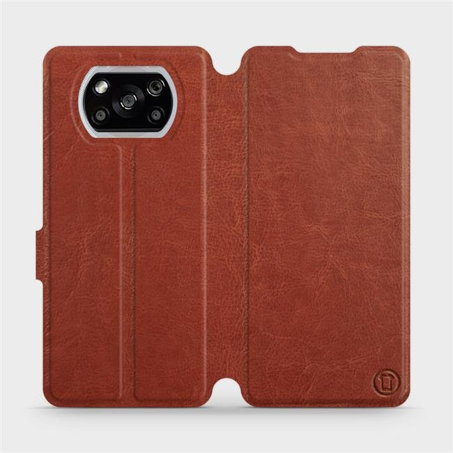 Flipové pouzdro Mobiwear - Xiaomi POCO X3 NFC - Hnědé a šedé