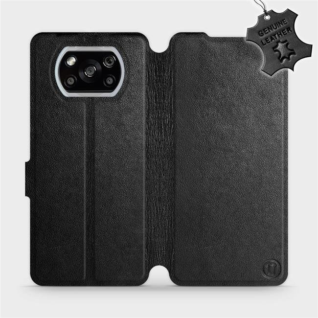 Kožené flip pouzdro Mobiwear - Xiaomi POCO X3 NFC - Černé