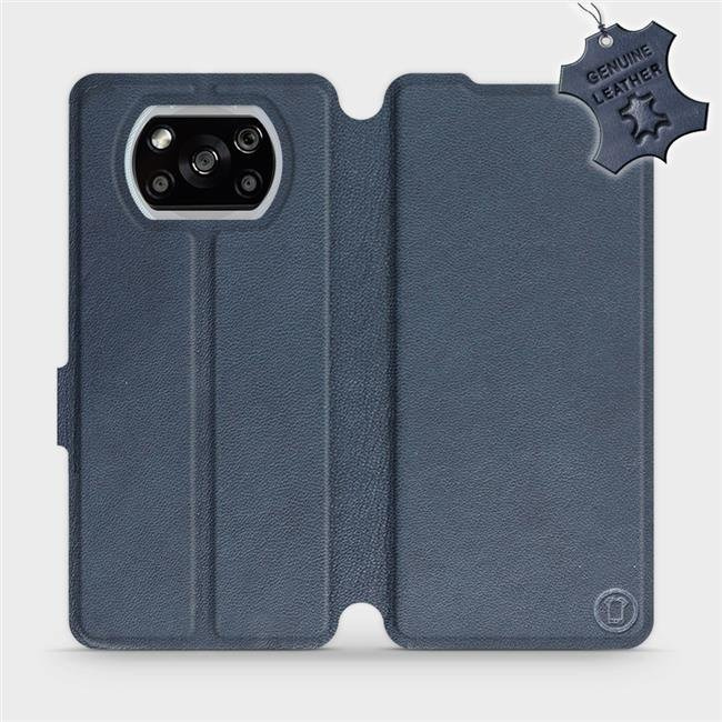 Kožené flip pouzdro Mobiwear - Xiaomi POCO X3 NFC - Modré