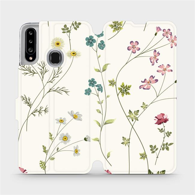 Flipové pouzdro Mobiwear - Samsung Galaxy A20S - MD03S Tenké rostlinky s květy