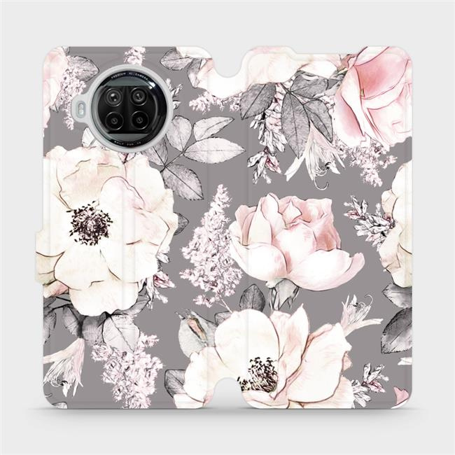 Flipové pouzdro Mobiwear - Xiaomi MI 10T Lite - MX06S Květy na šedém pozadí