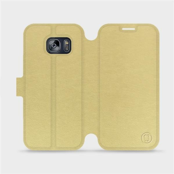 Flipové pouzdro Mobiwear - Samsung Galaxy S7 - Zlatavé a šedé