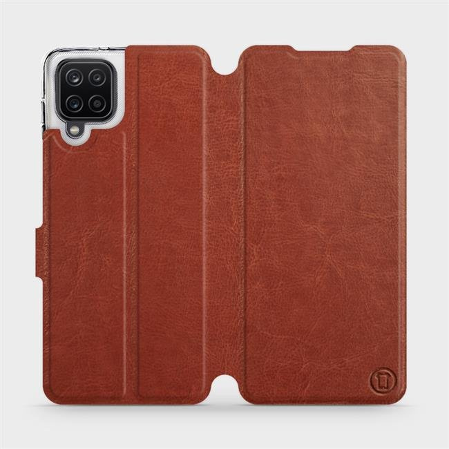 Flipové pouzdro Mobiwear - Samsung Galaxy A12 - Hnědé a šedé