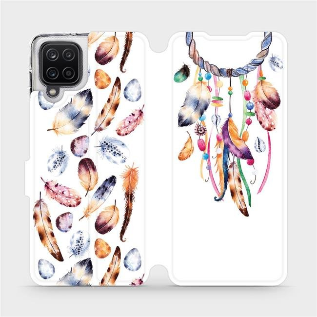 Flipové pouzdro Mobiwear - Samsung Galaxy A12 - M003S Lapač a barevná pírka