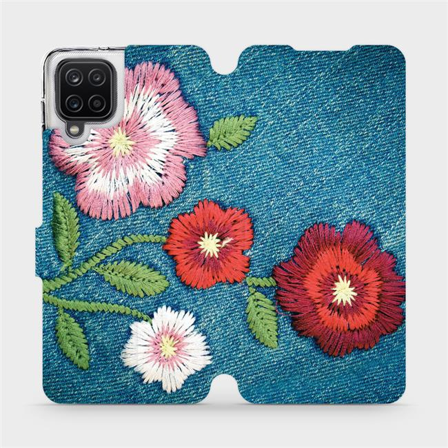 Flipové pouzdro Mobiwear - Samsung Galaxy A12 - MD05P Džínové květy