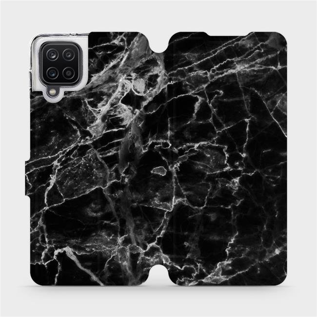 Flipové pouzdro Mobiwear - Samsung Galaxy A12 - V056P Černý mramor