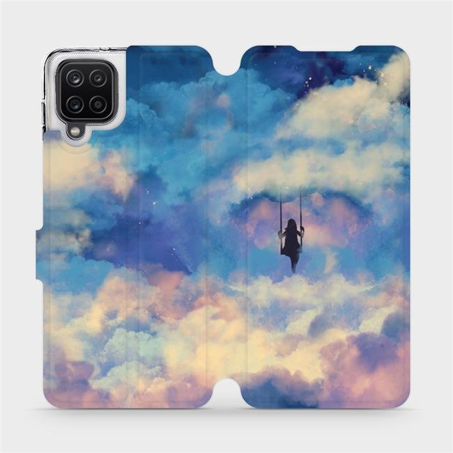 Flipové pouzdro Mobiwear - Samsung Galaxy A12 - MR09S Dívka na houpačce v oblacích