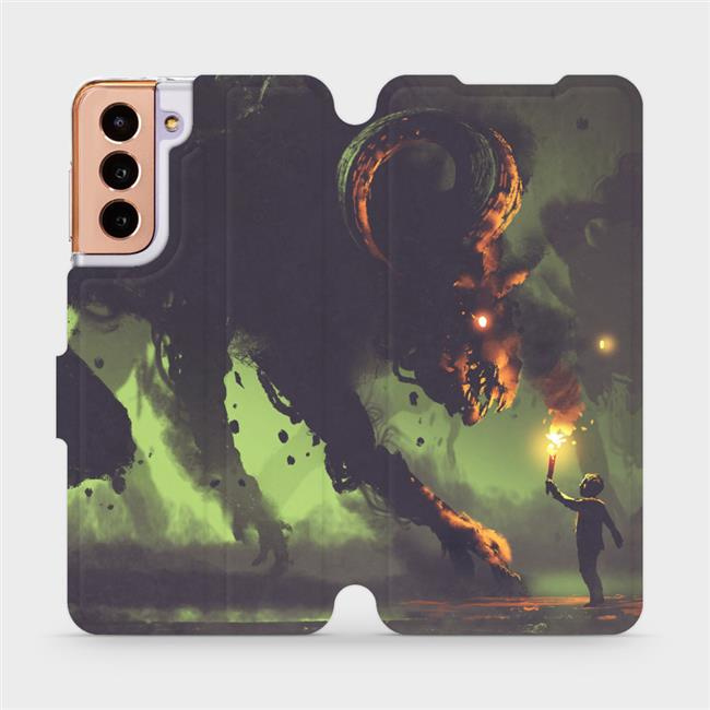 Flipové pouzdro Mobiwear - Samsung Galaxy S21 5G - VA08P Příšera a kluk s pochodní