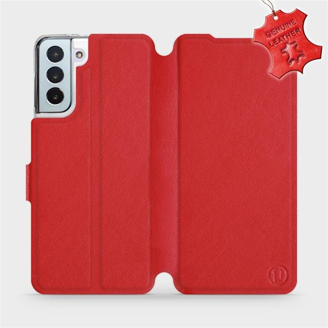Kožené flip pouzdro Mobiwear - Samsung Galaxy S21 Plus 5G - Červené