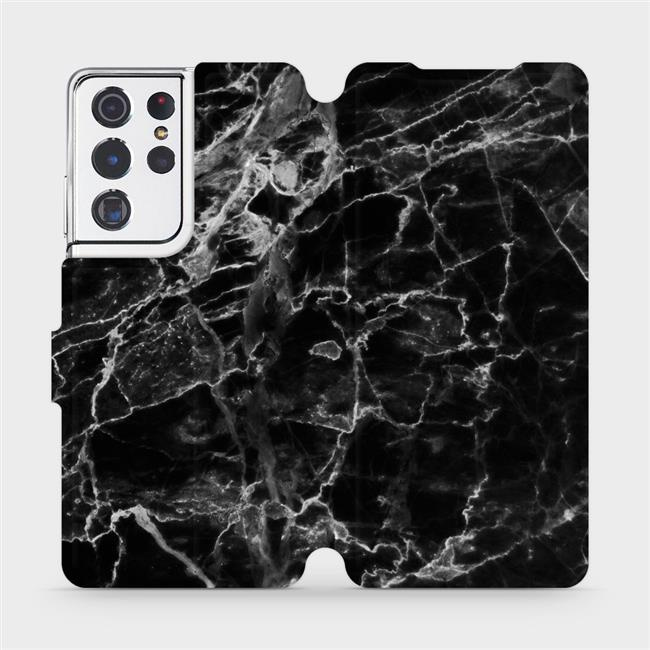 Flipové pouzdro Mobiwear - Samsung Galaxy S21 Ultra 5G - V056P Černý mramor