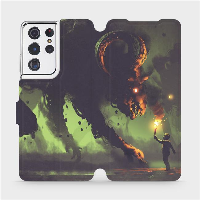 Flipové pouzdro Mobiwear - Samsung Galaxy S21 Ultra 5G - VA08P Příšera a kluk s pochodní