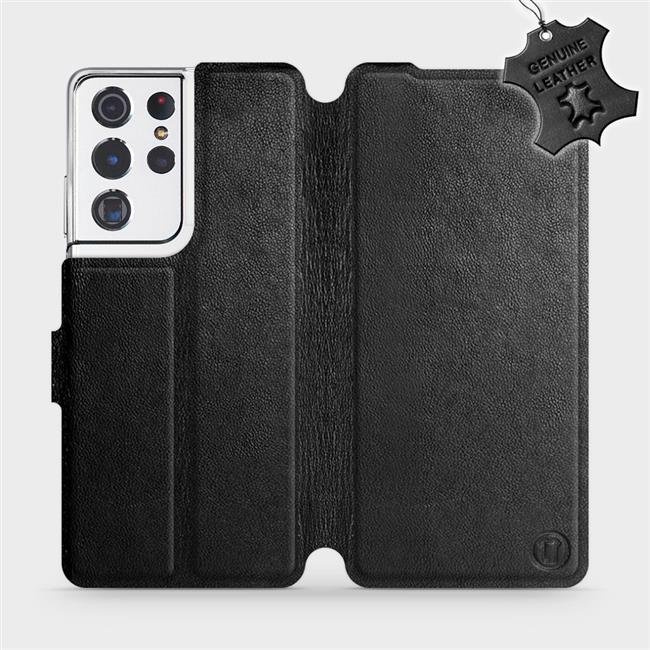 Kožené flip pouzdro Mobiwear - Samsung Galaxy S21 Ultra 5G - Černé