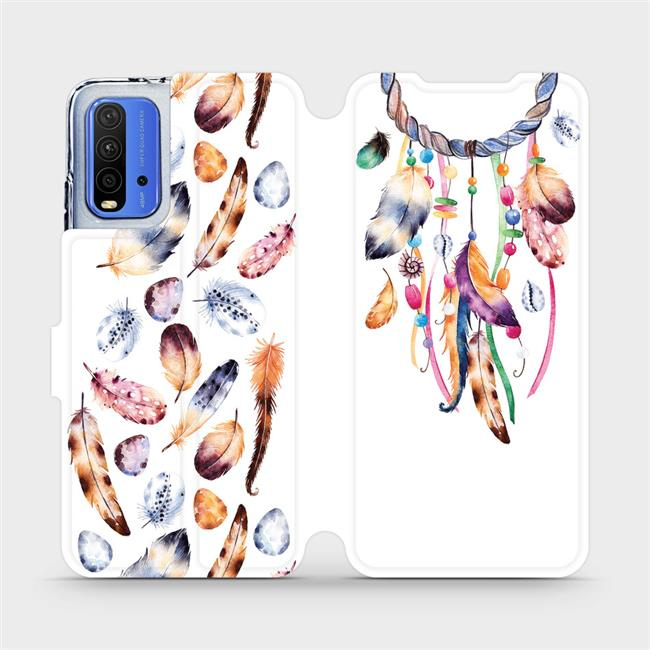 Flipové pouzdro Mobiwear - Xiaomi Redmi 9T - M003S Lapač a barevná pírka