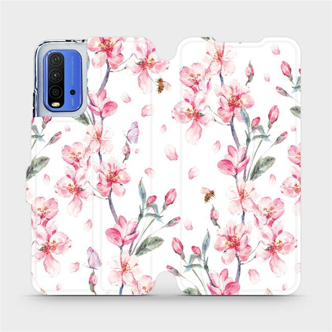 Flipové pouzdro Mobiwear - Xiaomi Redmi 9T - M124S Růžové květy