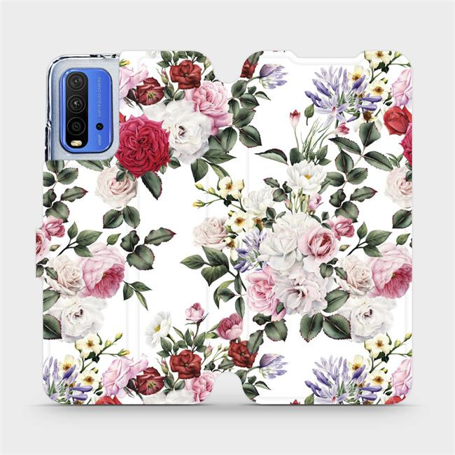 Flipové pouzdro Mobiwear - Xiaomi Redmi 9T - MD01S Růže na bílé