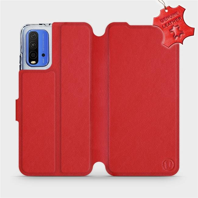 Kožené flip pouzdro Mobiwear - Xiaomi Redmi 9T - Červené