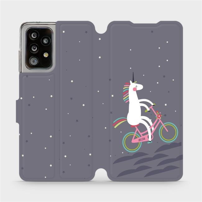 Flipové pouzdro Mobiwear - Samsung Galaxy A52 5G / A52s 5G - V024P Jednorožec na kole