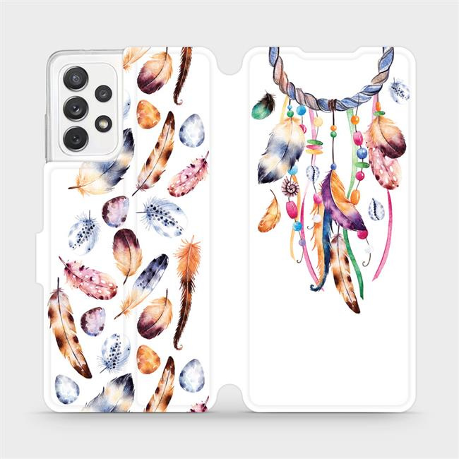 Flipové pouzdro Mobiwear - Samsung Galaxy A72 - M003S Lapač a barevná pírka