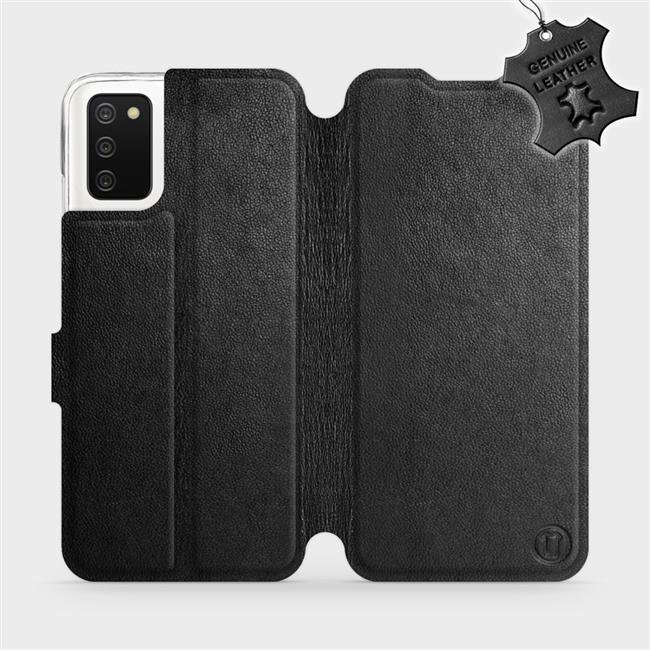 Kožené flip pouzdro Mobiwear - Samsung Galaxy A02s - Černé
