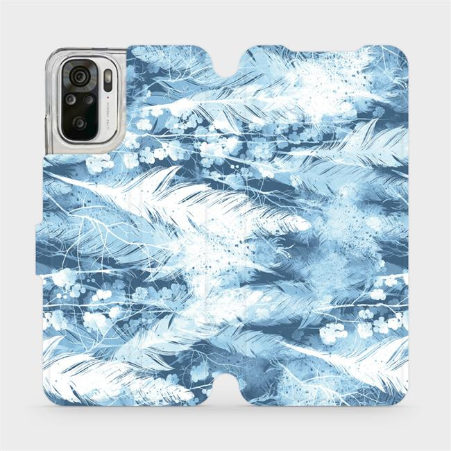 Flipové pouzdro Mobiwear - Xiaomi Redmi Note 10 - M058S Světle modrá horizontální pírka