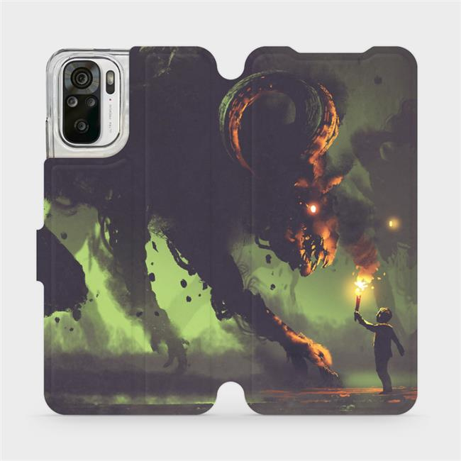Flipové pouzdro Mobiwear - Xiaomi Redmi Note 10 - VA08P Příšera a kluk s pochodní