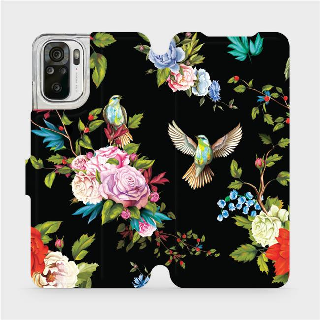 Flipové pouzdro Mobiwear - Xiaomi Redmi Note 10 - VD09S Ptáčci a květy