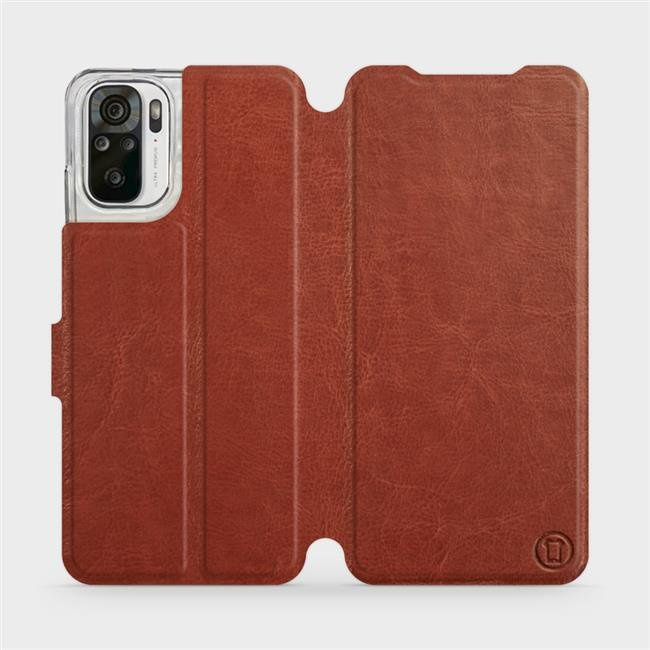 Flipové pouzdro Mobiwear - Xiaomi Redmi Note 10S - Hnědé a šedé