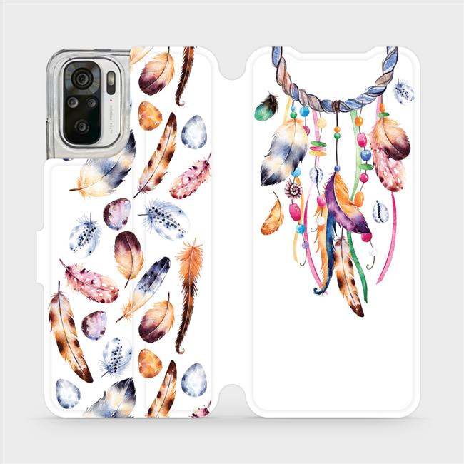 Flipové pouzdro Mobiwear - Xiaomi Redmi Note 10S - M003S Lapač a barevná pírka