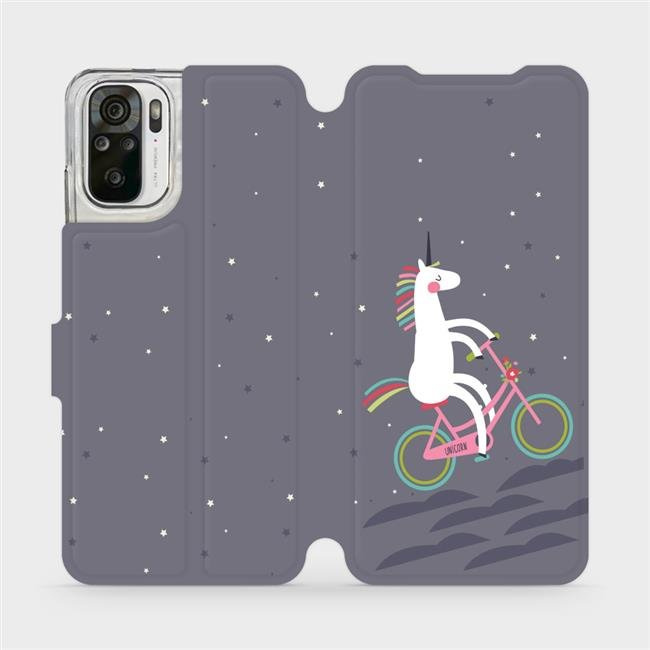 Flipové pouzdro Mobiwear - Xiaomi Redmi Note 10S - V024P Jednorožec na kole