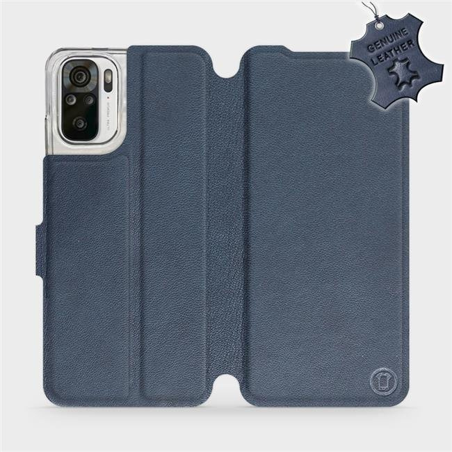 Kožené flip pouzdro Mobiwear - Xiaomi Redmi Note 10S - Modré