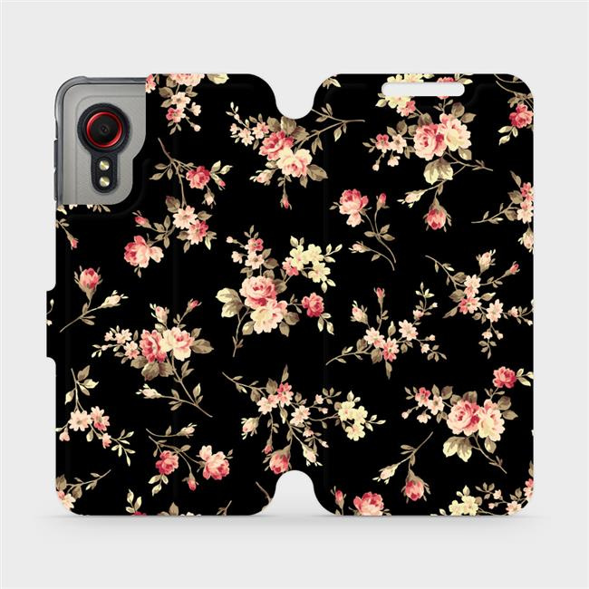 Flipové pouzdro Mobiwear - Samsung Galaxy Xcover 5 - VD02S Květy na černé