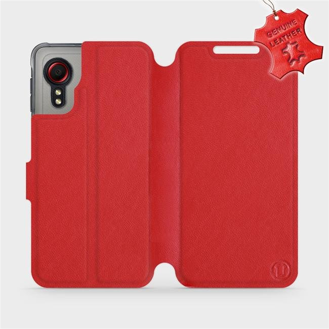 Kožené flip pouzdro Mobiwear - Samsung Galaxy Xcover 5 - Červené