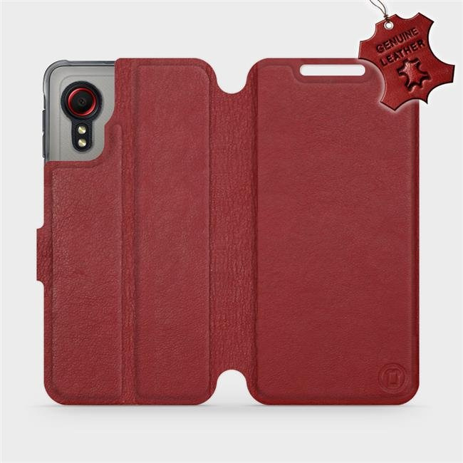 Kožené flip pouzdro Mobiwear - Samsung Galaxy Xcover 5 - Tmavě červené