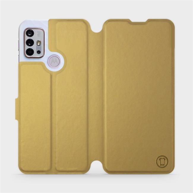 Flipové pouzdro Mobiwear - Motorola Moto G10 - Zlatavé a šedé