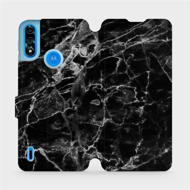 Flipové pouzdro Mobiwear - Motorola Moto E7 Power - V056P Černý mramor