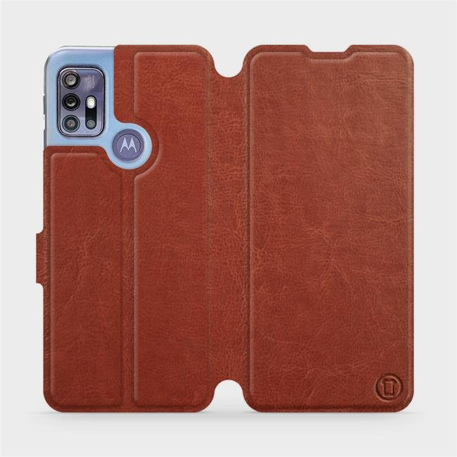 Flipové pouzdro Mobiwear - Motorola Moto G30 - Hnědé a šedé