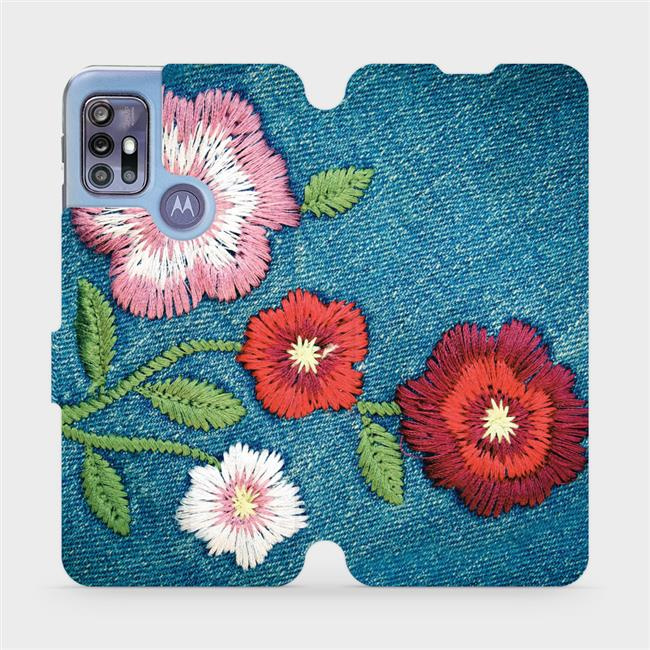 Flipové pouzdro Mobiwear - Motorola Moto G30 - MD05P Džínové květy