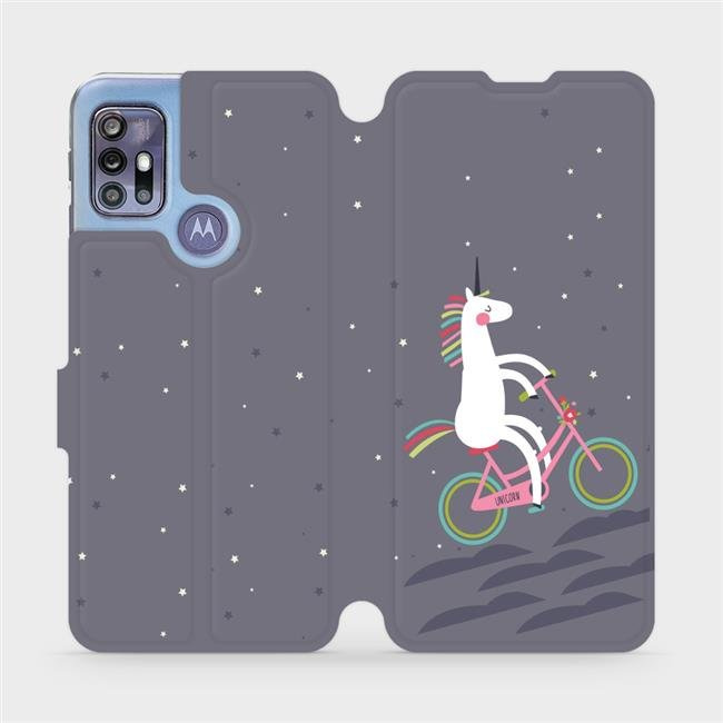 Flipové pouzdro Mobiwear - Motorola Moto G30 - V024P Jednorožec na kole