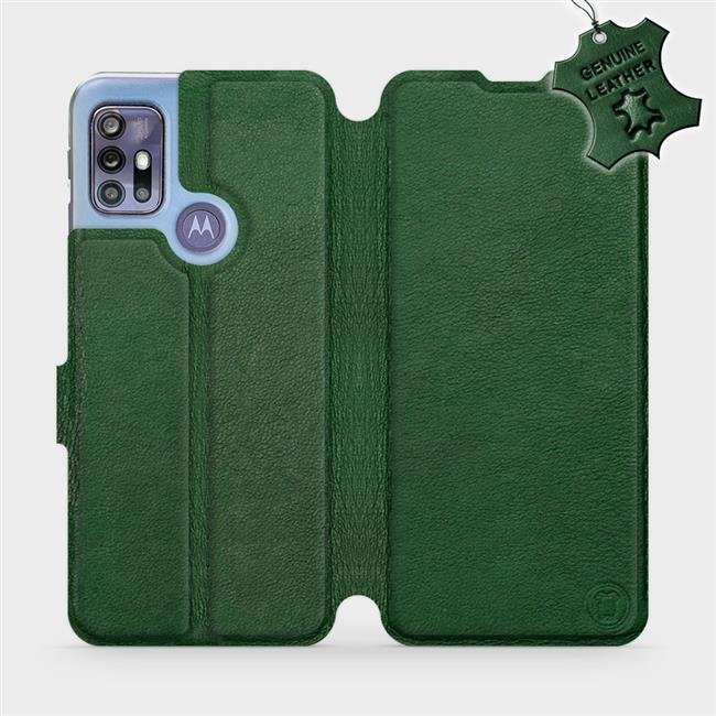 Kožené flip pouzdro Mobiwear - Motorola Moto G30 - Zelené