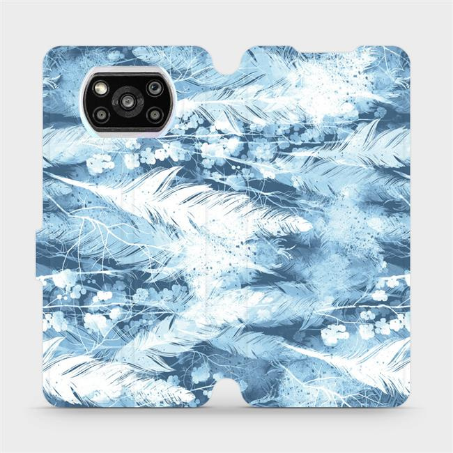 Flipové pouzdro Mobiwear - Xiaomi Poco X3 Pro - M058S Světle modrá horizontální pírka