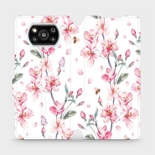 Flipové pouzdro Mobiwear - Xiaomi Poco X3 Pro - M124S Růžové květy