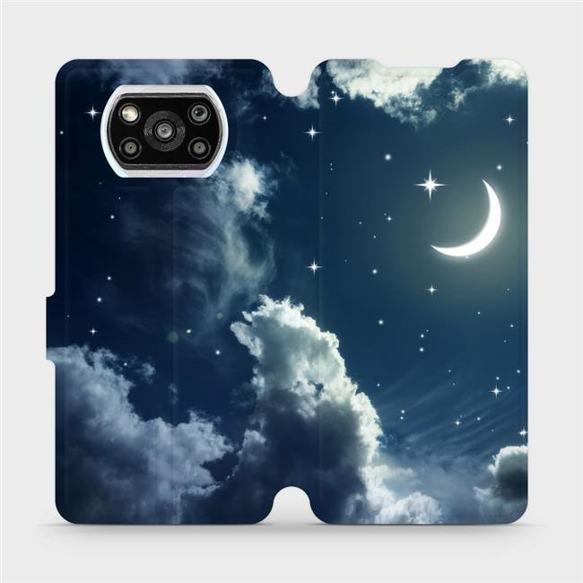 Flipové pouzdro Mobiwear - Xiaomi Poco X3 Pro - V145P Noční obloha s měsícem