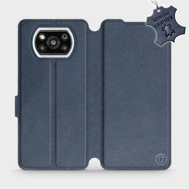 Kožené flip pouzdro Mobiwear - Xiaomi Poco X3 Pro - Modré