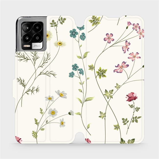 Flipové pouzdro Mobiwear - Realme 8 Pro - MD03S Tenké rostlinky s květy