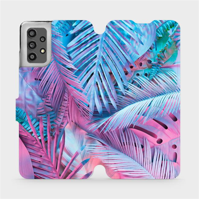 Flipové pouzdro Mobiwear - Samsung Galaxy A32 LTE - MG10S Fialové a modré listy